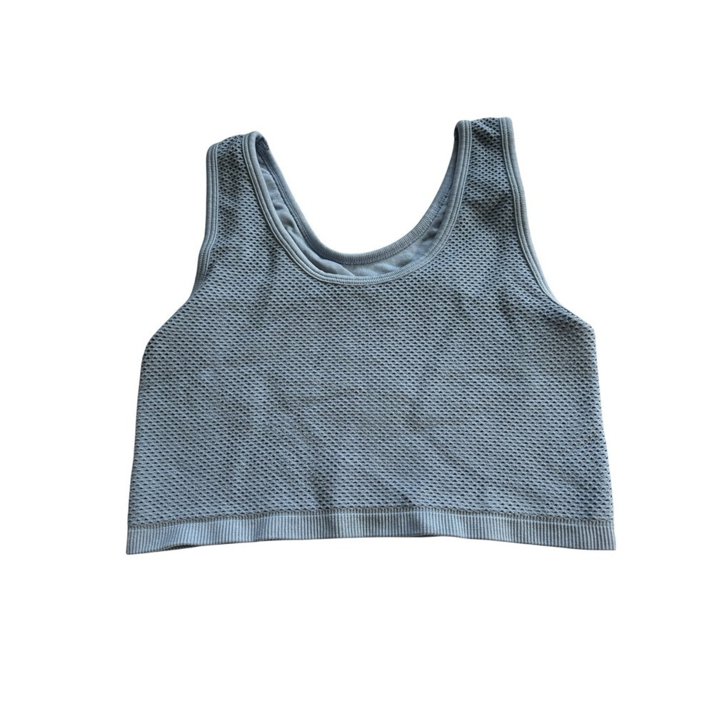 Aerie Blue Seamless Mesh Cutout Sports Bra Bralette Size small